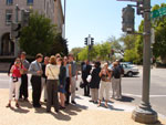 Crowds of interns and Senate staff members react favorably as PA staffer Jesse Binnall explains The Thought Control Police production of Public Advocate.