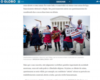 O Globo shows Public Advocate's Free the Cake Baker Squad in front of the Supreme Court.