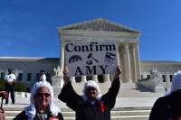 #ConfirmAmy Supreme Court supporter demonstrator 